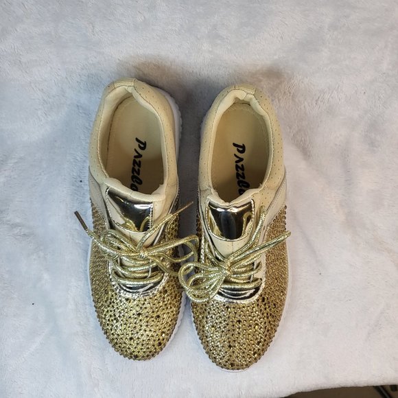 Pazzle Gold Bling Fashion Sneakers - Picture 4 of 6